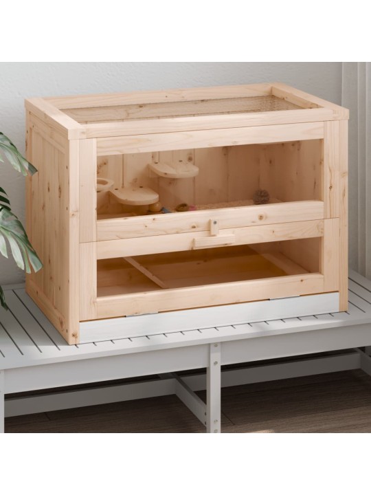 Klec pro křečky 60 x 35,5 x 42 cm masivní jedlové dřevo