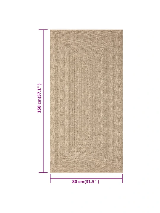Koberec ZIZUR 80 x 150 cm jutový vzhled interiér i exteriér