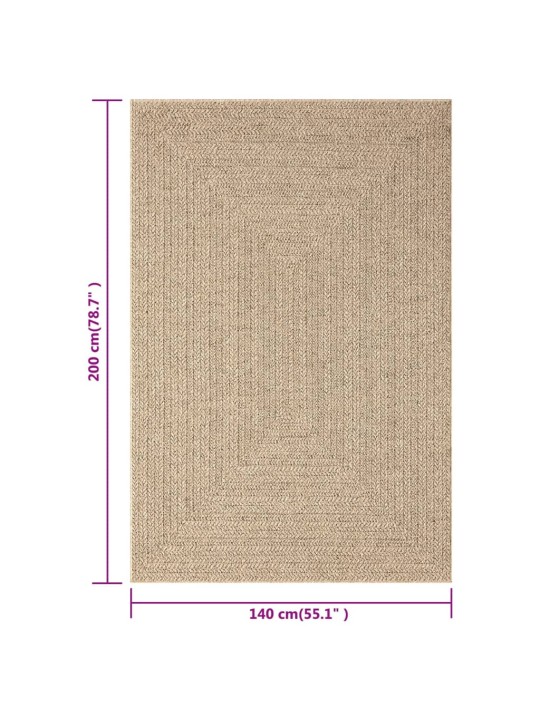 Koberec ZIZUR 140 x 200 cm jutový vzhled interiér i exteriér