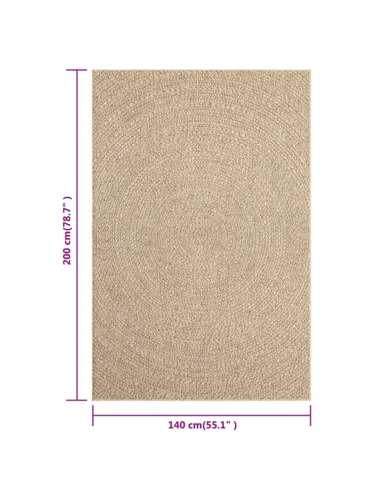 Koberec ZIZUR 140 x 200 cm jutový vzhled interiér i exteriér