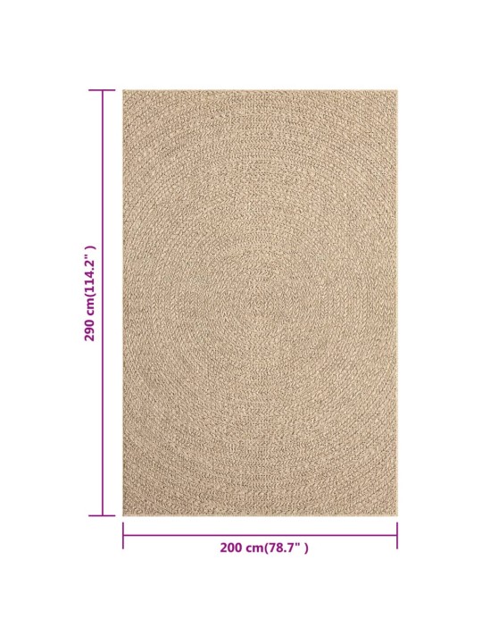 Koberec ZIZUR 200 x 290 cm jutový vzhled interiér i exteriér