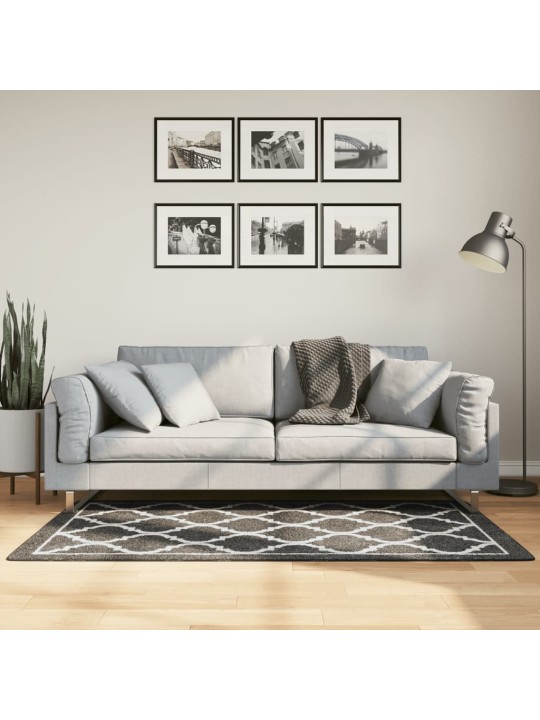 Koberec pratelný černý a bílý 80 x 150 cm protiskluzový
