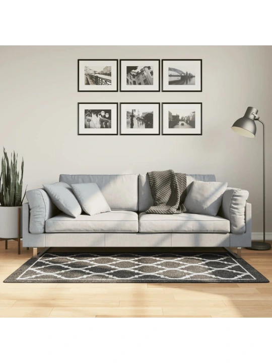 Koberec pratelný černý a bílý 80 x 150 cm protiskluzový