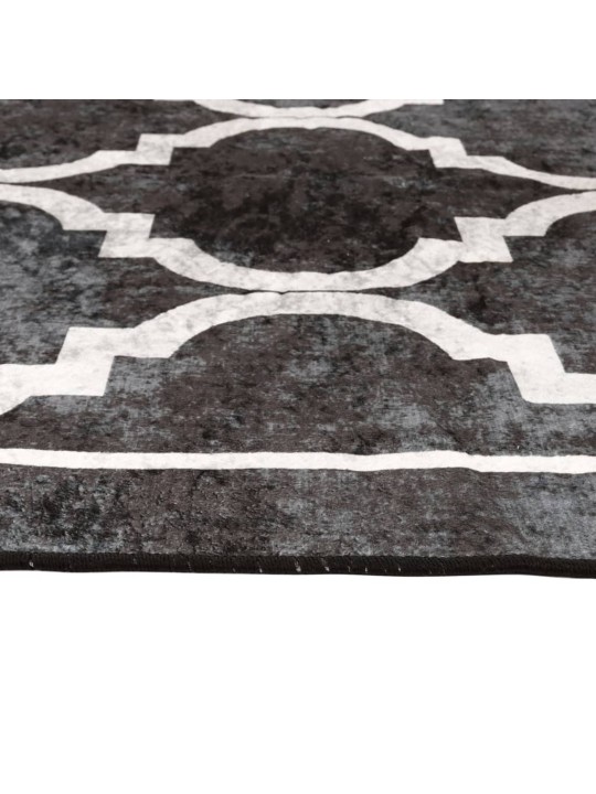 Koberec pratelný černý a bílý 80 x 300 cm protiskluzový