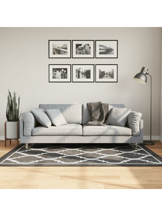 Koberec pratelný černý a bílý 120 x 180 cm protiskluzový