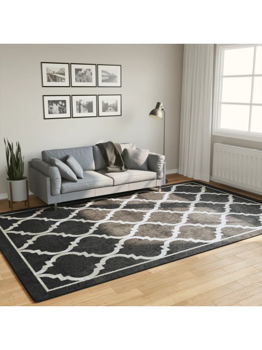 Koberec pratelný černý a bílý 190 x 300 cm protiskluzový