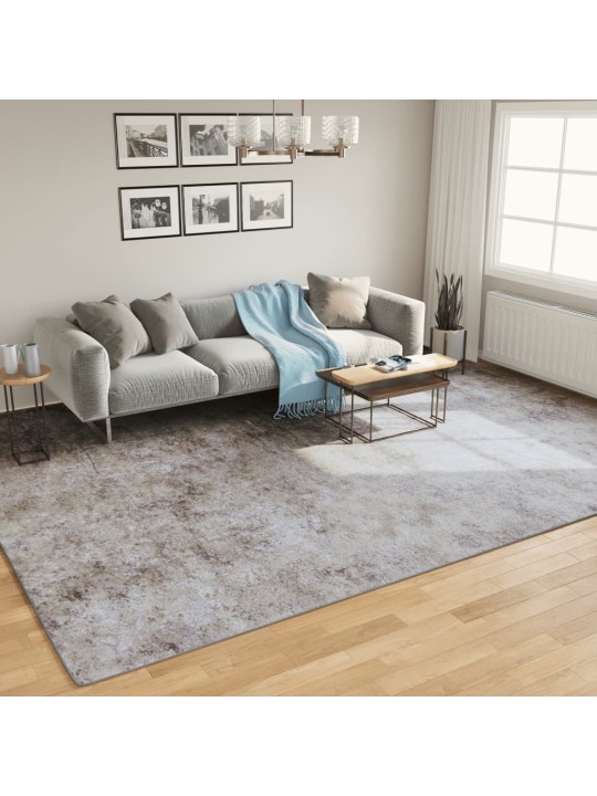 Koberec pratelný šedý 400 x 300 cm protiskluzový
