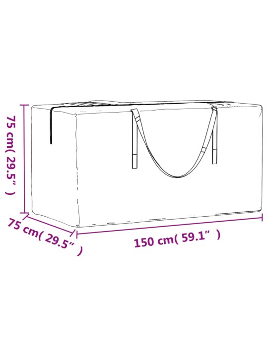 Úložný vak na vánoční stromek černý 150x75x75 cm polyethylen