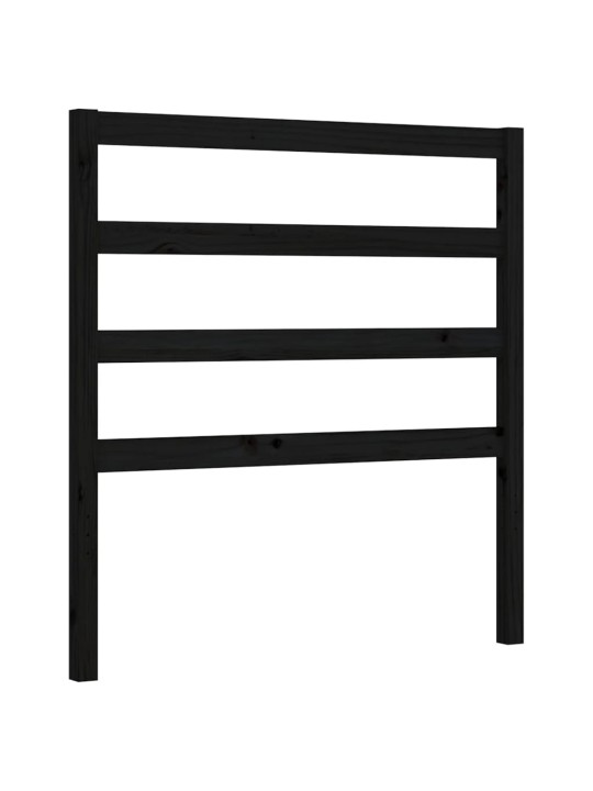 Rám postele s čelem černý 100 x 200 cm masivní dřevo