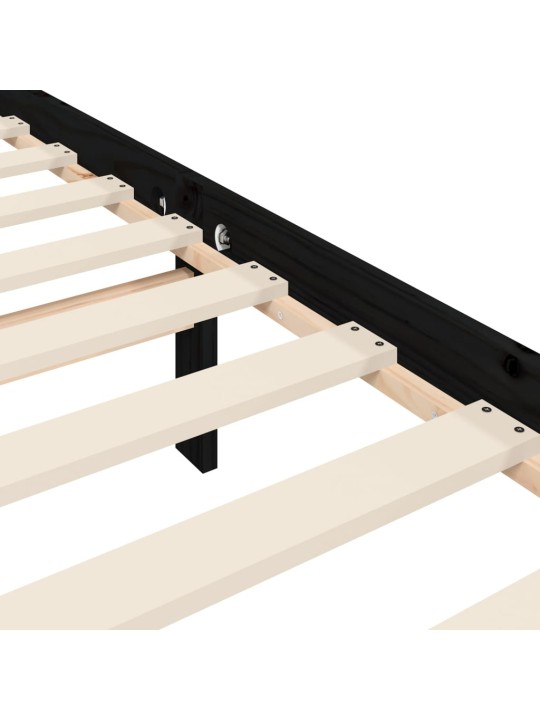 Rám postele s čelem černý 100 x 200 cm masivní dřevo