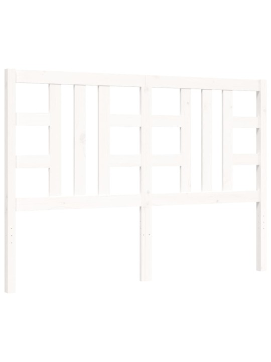 Rám postele s čelem bílý King Size masivní dřevo