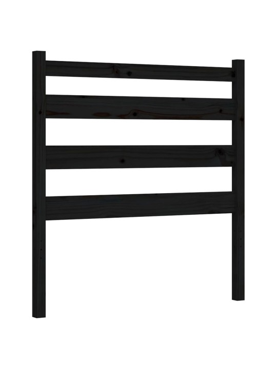Rám postele s čelem černý 100 x 200 cm masivní dřevo