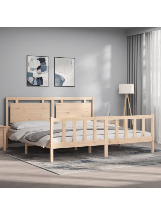 Rám postele s čelem 180 x 200 cm masivní dřevo