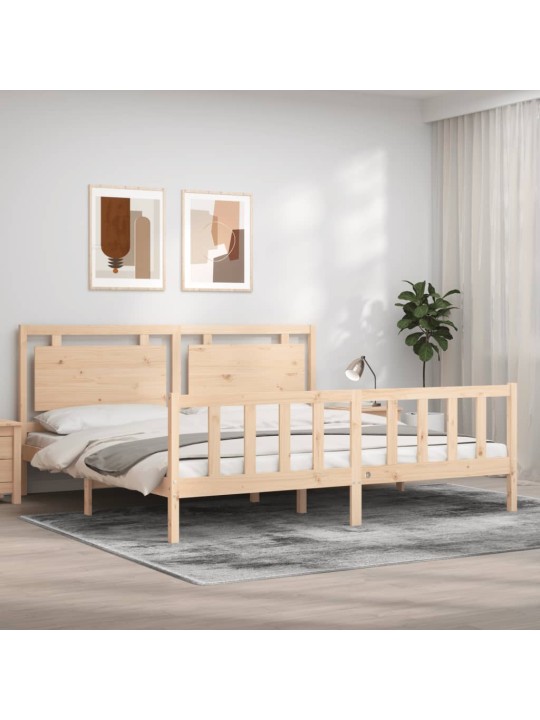 Rám postele s čelem 180 x 200 cm masivní dřevo