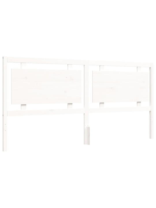 Rám postele s čelem bílý 180 x 200 cm masivní dřevo