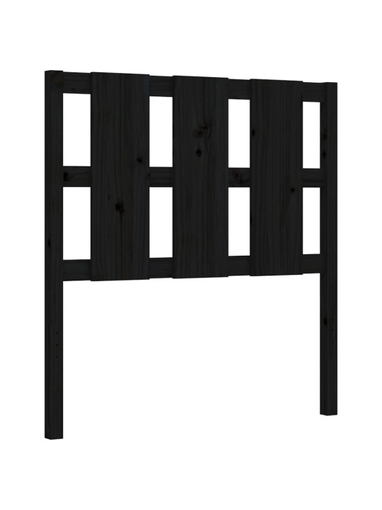 Rám postele s čelem černý 100 x 200 cm masivní dřevo