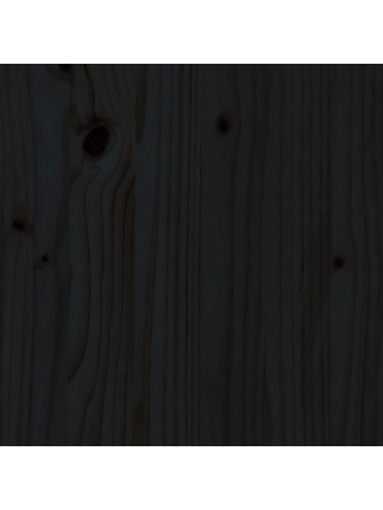 Rám postele s čelem černý 100 x 200 cm masivní dřevo