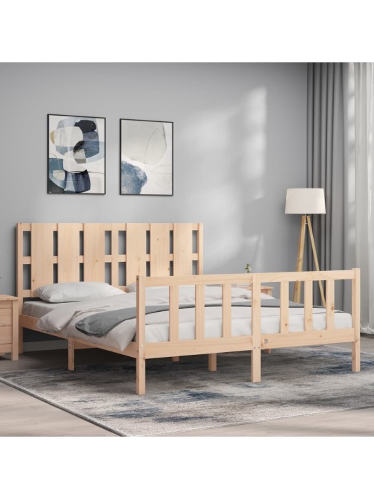 Rám postele s čelem King Size masivní dřevo