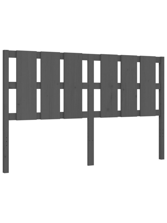Rám postele s čelem šedý King Size masivní dřevo