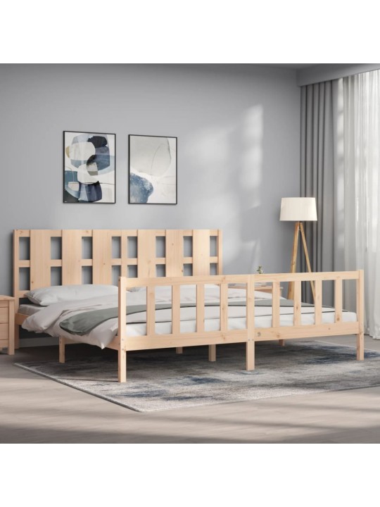 Rám postele s čelem 180 x 200 cm masivní dřevo