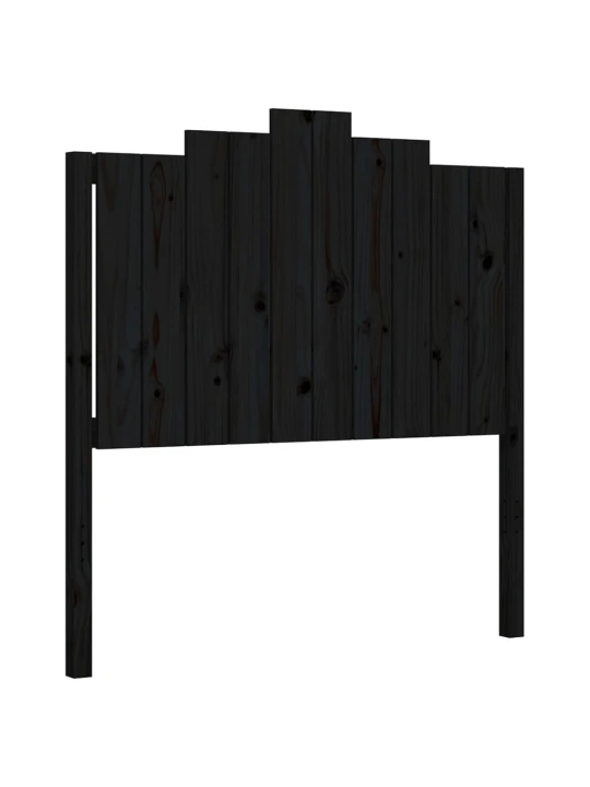 Rám postele s čelem černý 100 x 200 cm masivní dřevo