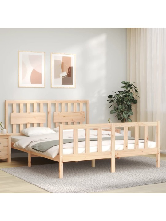 Rám postele s čelem King Size masivní dřevo