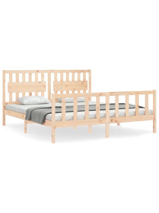 Rám postele s čelem Super King Size masivní dřevo