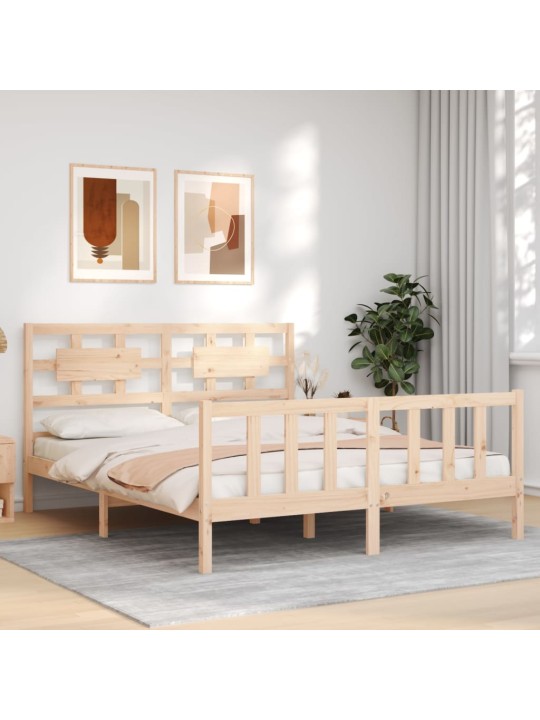 Rám postele s čelem King Size masivní dřevo