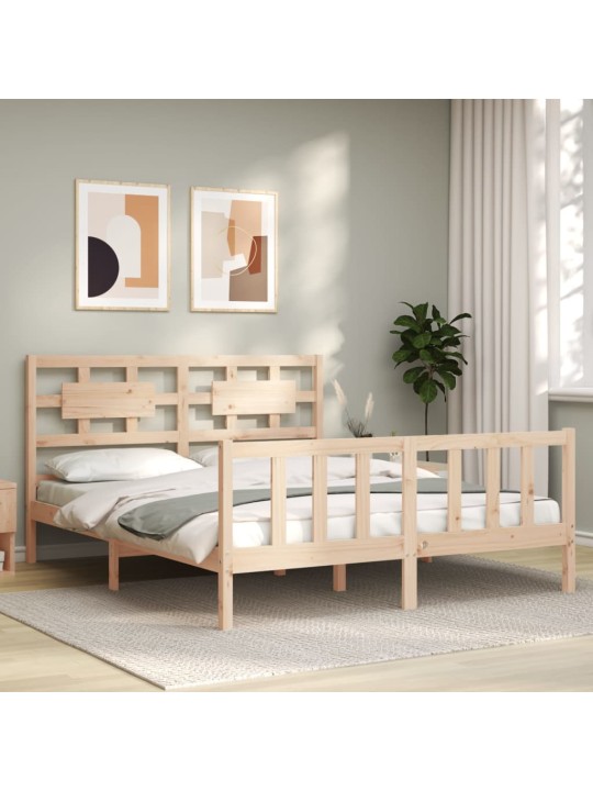 Rám postele s čelem King Size masivní dřevo