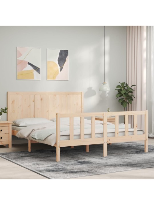 Rám postele s čelem King Size masivní dřevo