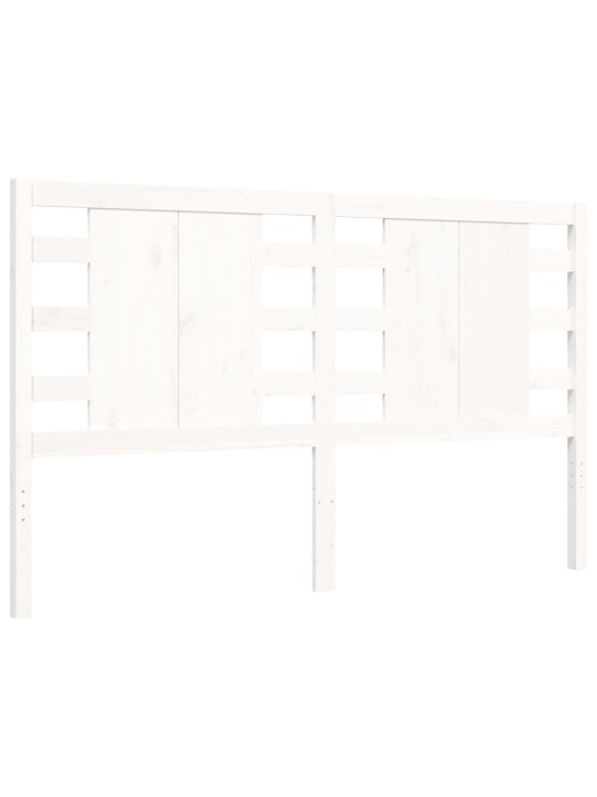 Rám postele s čelem bílý King Size masivní dřevo