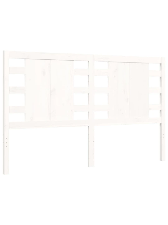 Rám postele s čelem bílý King Size masivní dřevo