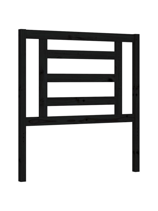 Rám postele s čelem černý 100 x 200 cm masivní dřevo