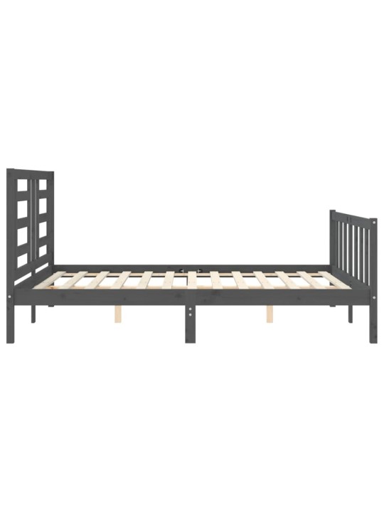 Rám postele s čelem šedý King Size masivní dřevo