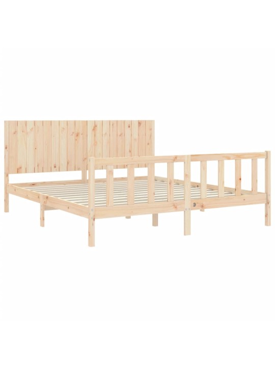 Rám postele s čelem Super King Size masivní dřevo