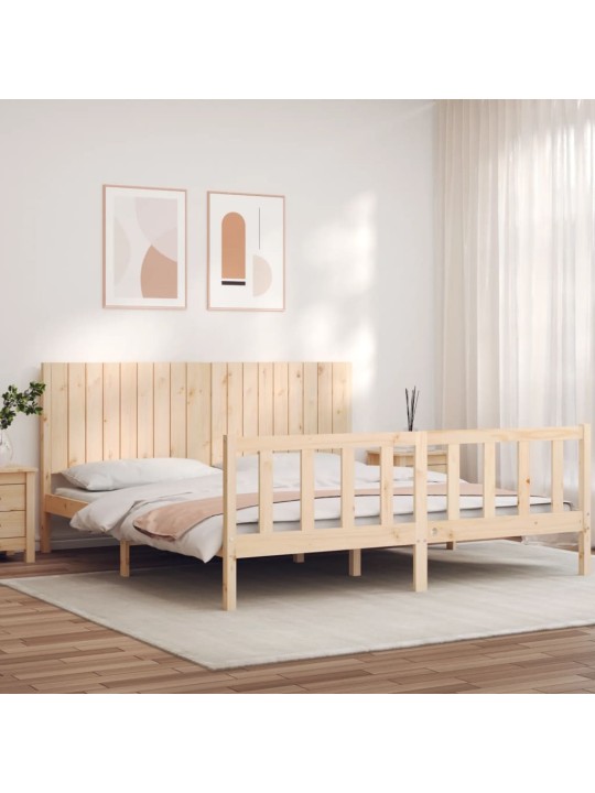 Rám postele s čelem Super King Size masivní dřevo