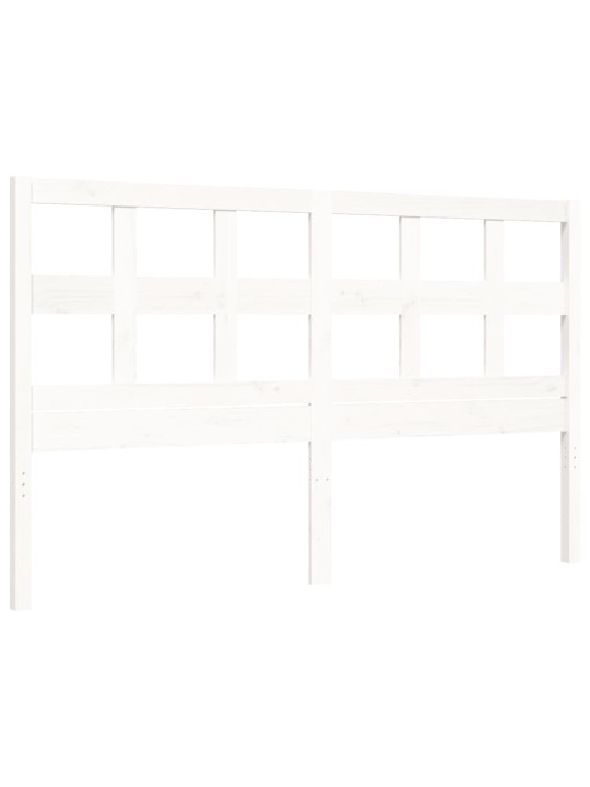 Rám postele s čelem bílý King Size masivní dřevo