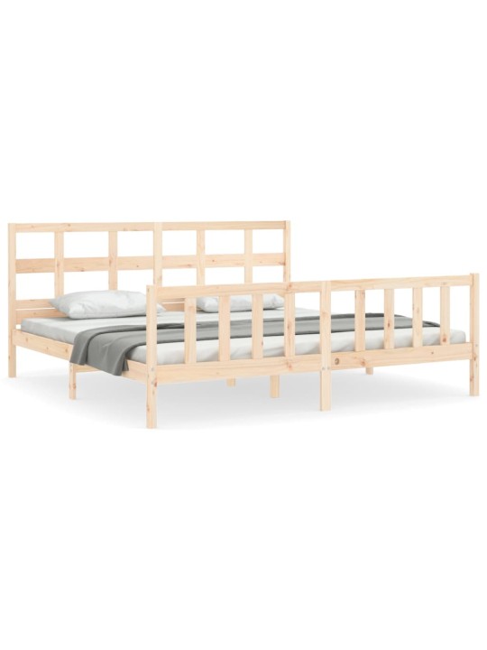 Rám postele s čelem Super King Size masivní dřevo