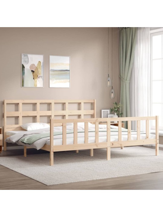 Rám postele s čelem Super King Size masivní dřevo