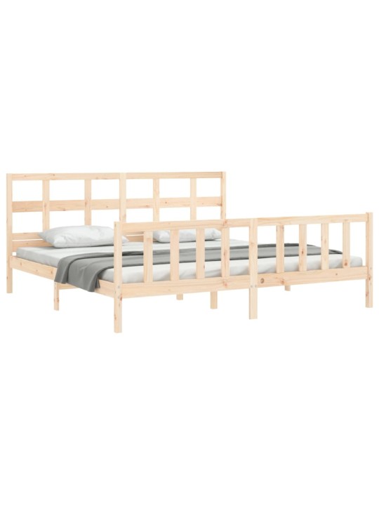 Rám postele s čelem Super King Size masivní dřevo
