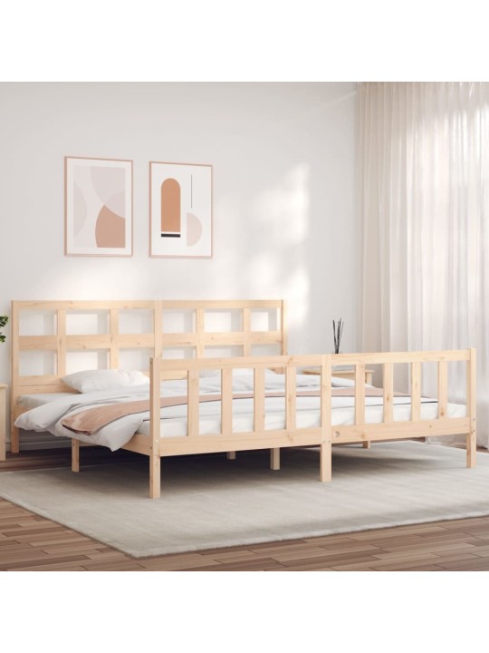 Rám postele s čelem Super King Size masivní dřevo