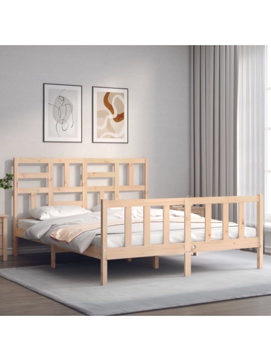 Rám postele s čelem King Size masivní dřevo