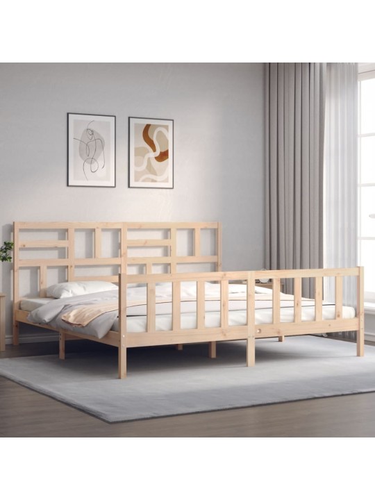 Rám postele s čelem Super King Size masivní dřevo