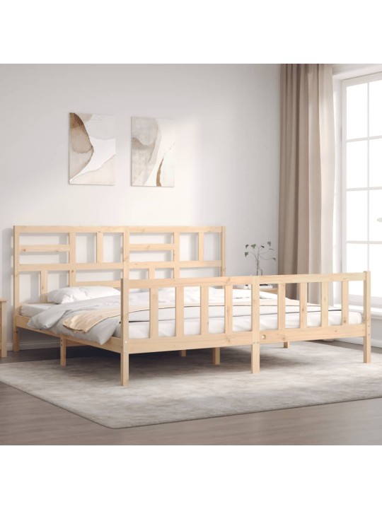 Rám postele s čelem Super King Size masivní dřevo