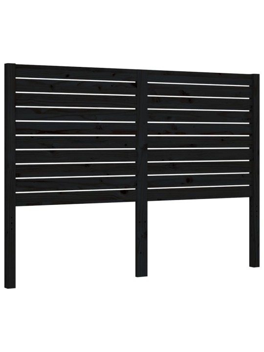 Rám postele s čelem černý 140 x 190 cm masivní dřevo