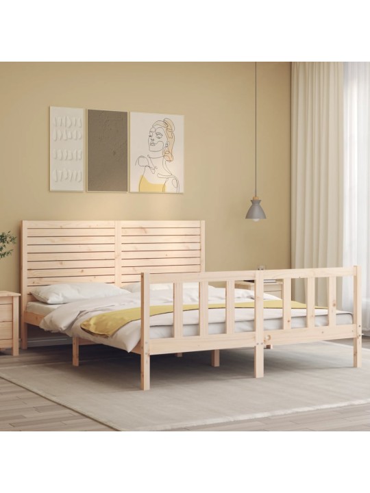 Rám postele s čelem King Size masivní dřevo