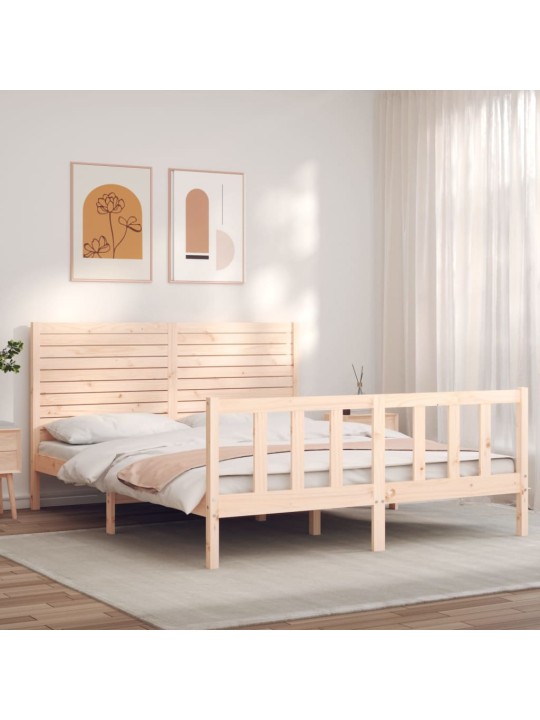 Rám postele s čelem King Size masivní dřevo