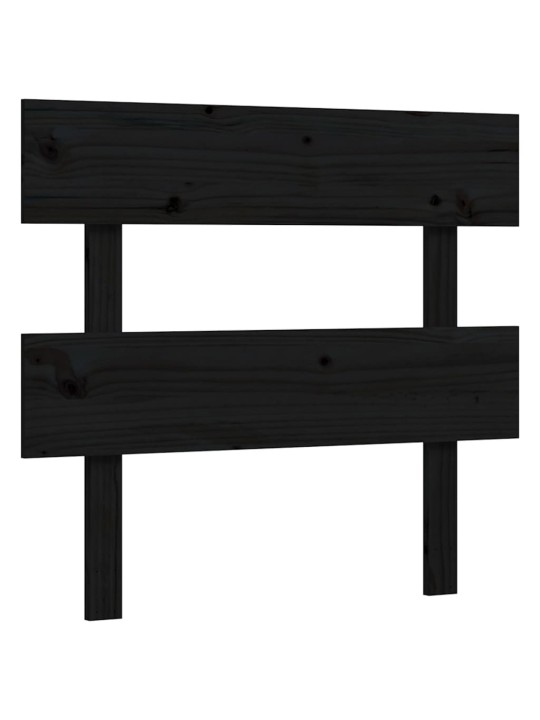 Rám postele s čelem černý 100 x 200 cm masivní dřevo