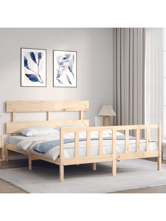 Rám postele s čelem King Size masivní dřevo