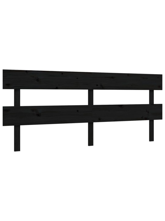 Rám postele s čelem černý 200 x 200 cm masivní dřevo